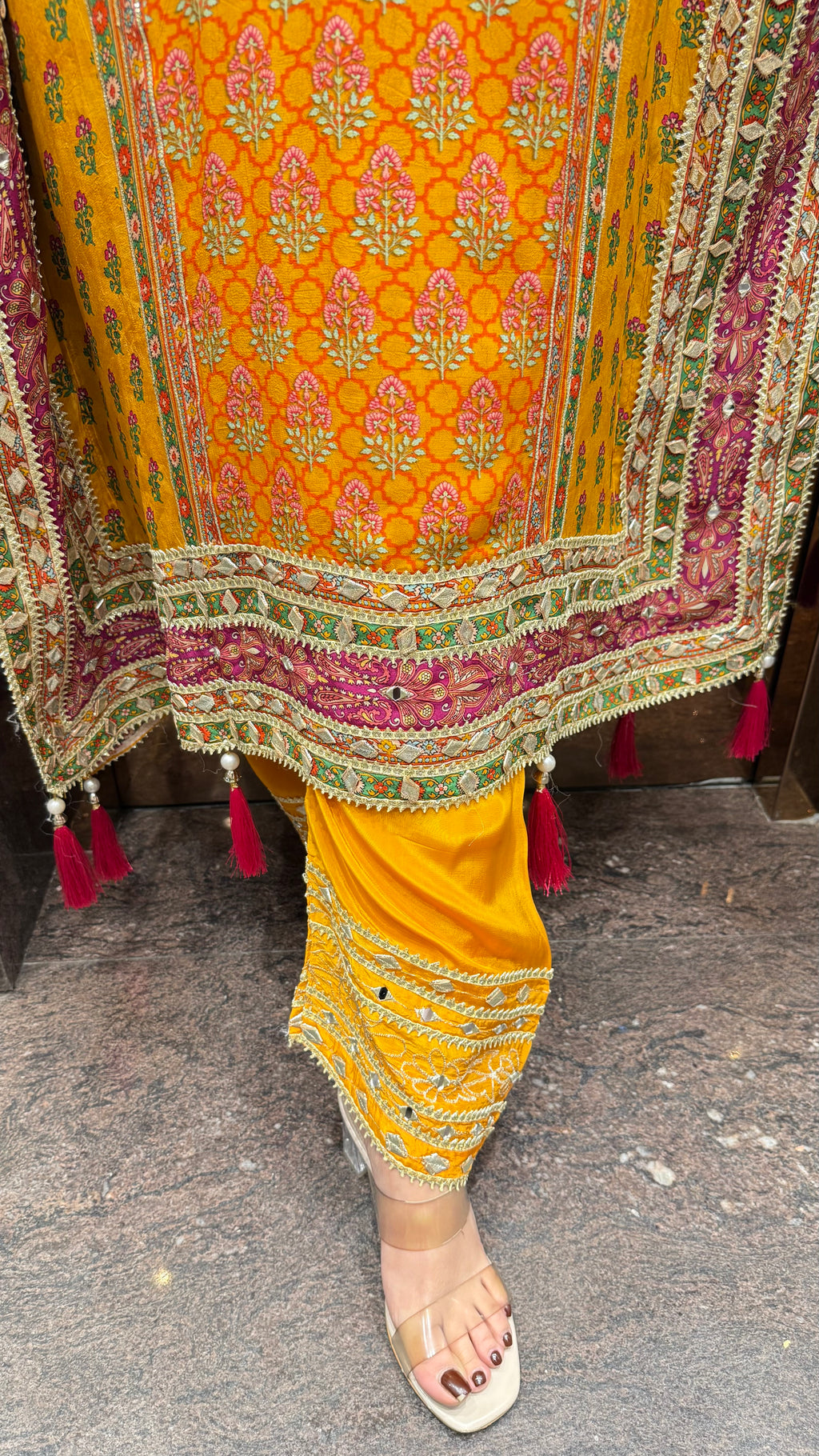 Multi print designer kaftan set