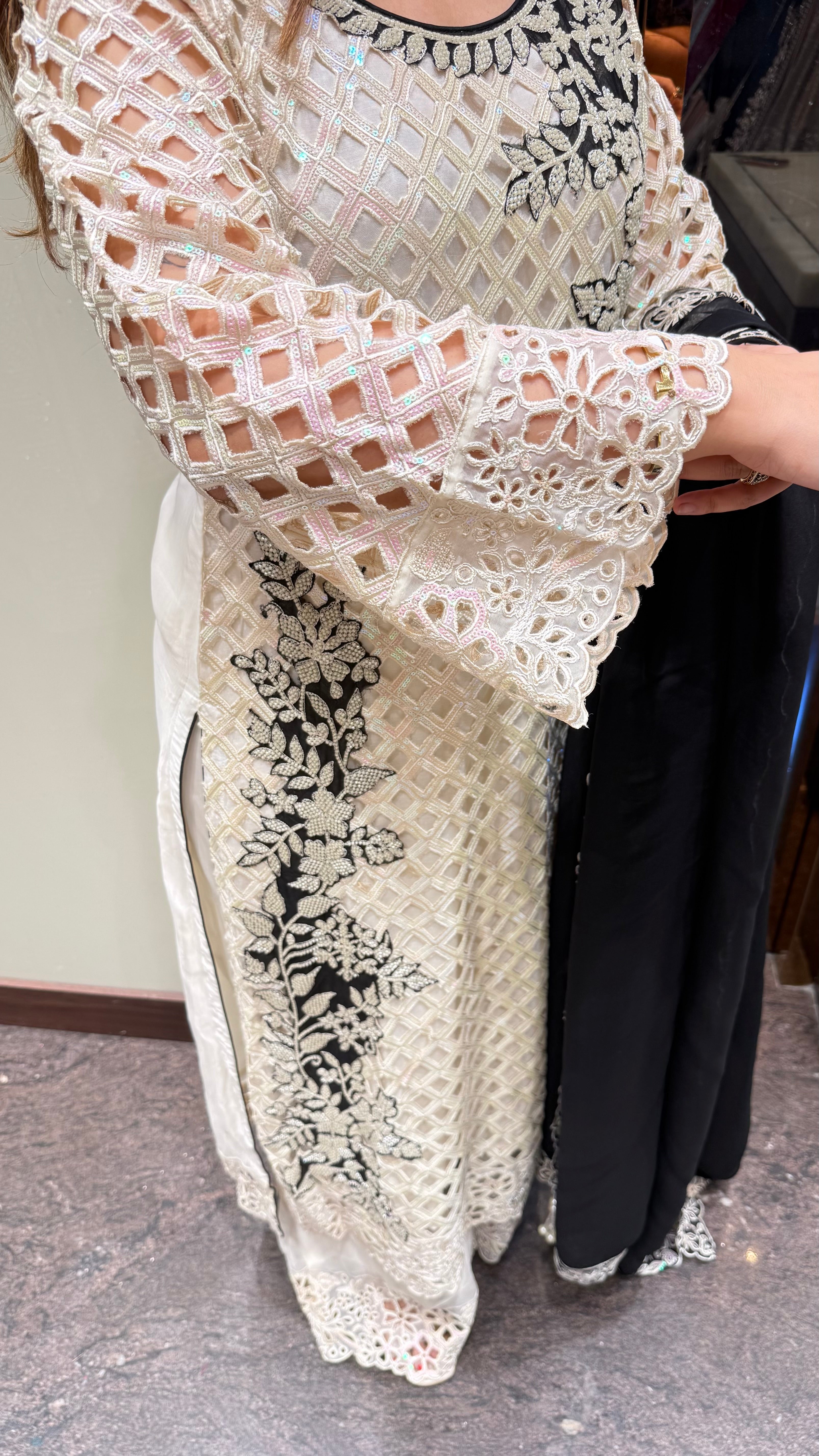 Laser Cut And Handwork Embellished Suit