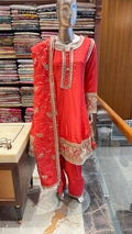 BAHAR EMBROIDERED PEPLUM FARSHI SUIT