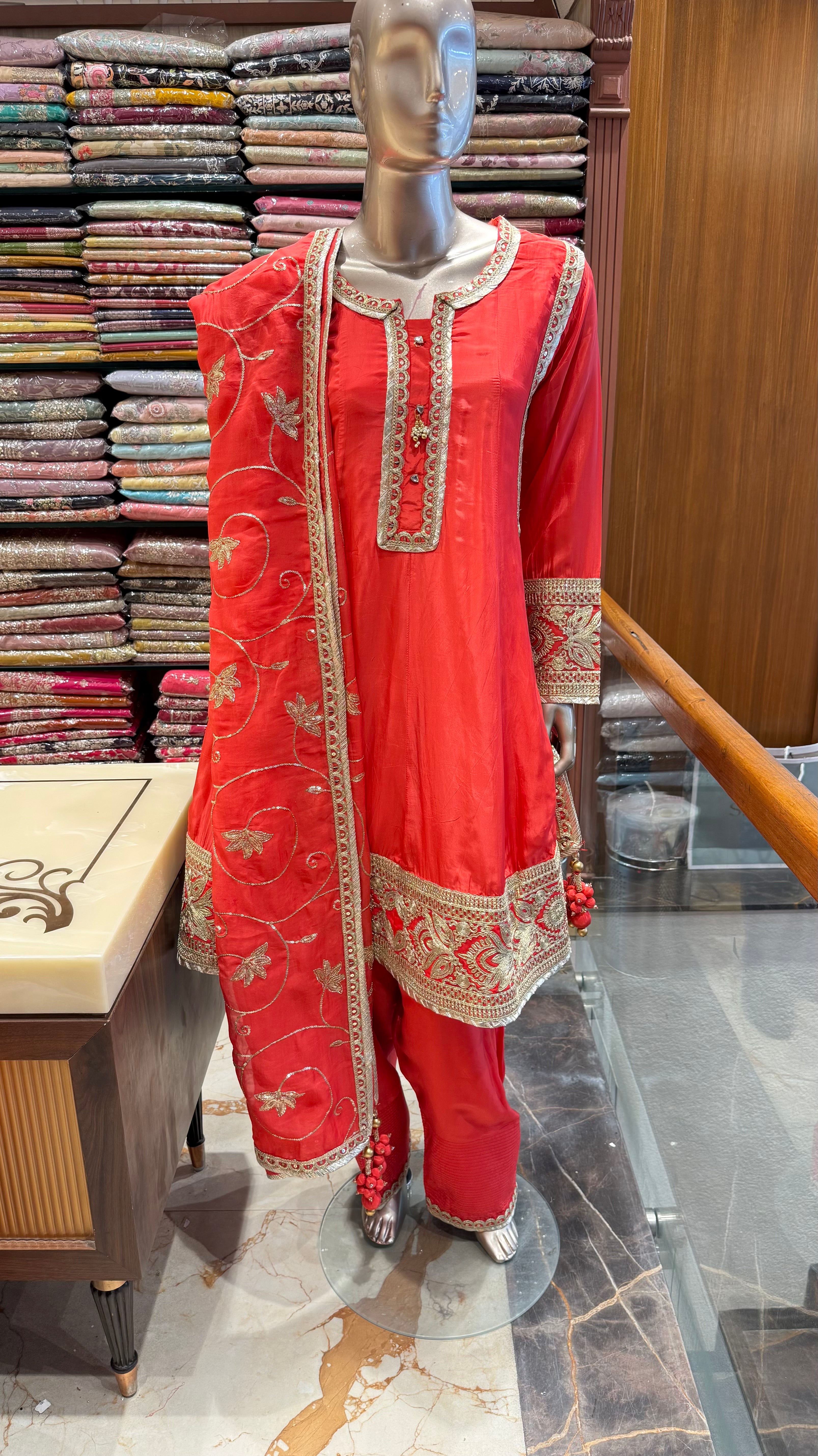 BAHAR EMBROIDERED PEPLUM FARSHI SUIT