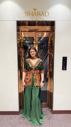 Raabta Velvet Peplum Shirt with Sharara