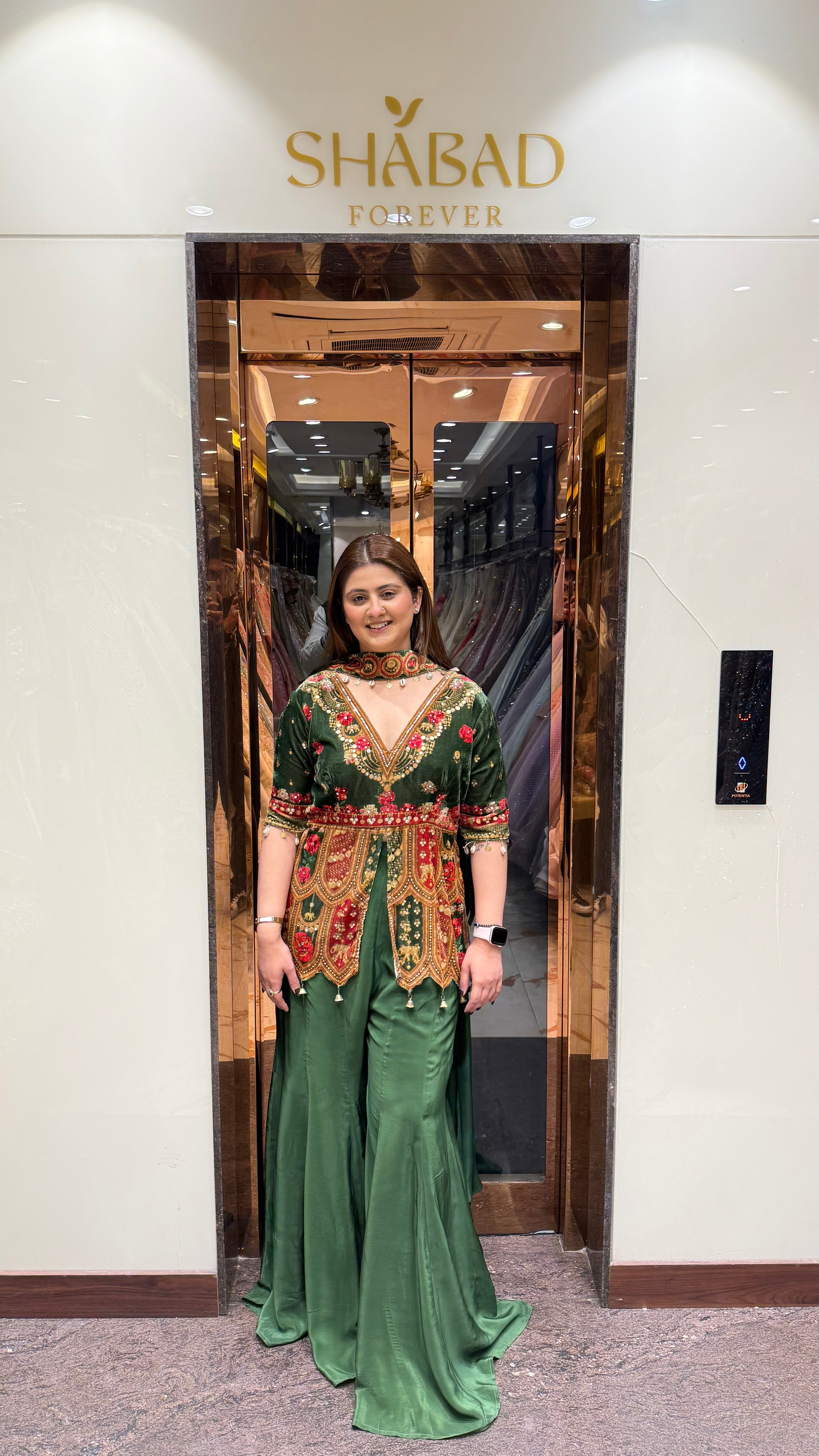 Raabta Velvet Peplum Shirt with Sharara