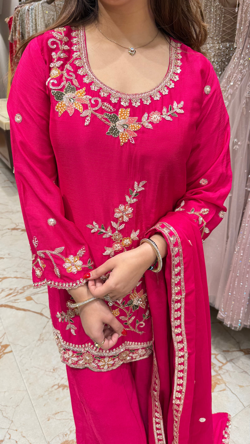 GULNAZ HAND EMBROIDERED SHARARA SUIT