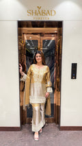 Gold Dual Shade Handwork Suit