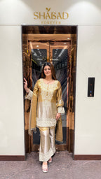 Gold Dual Shade Handwork Suit