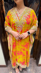 Dual print kaftan set
