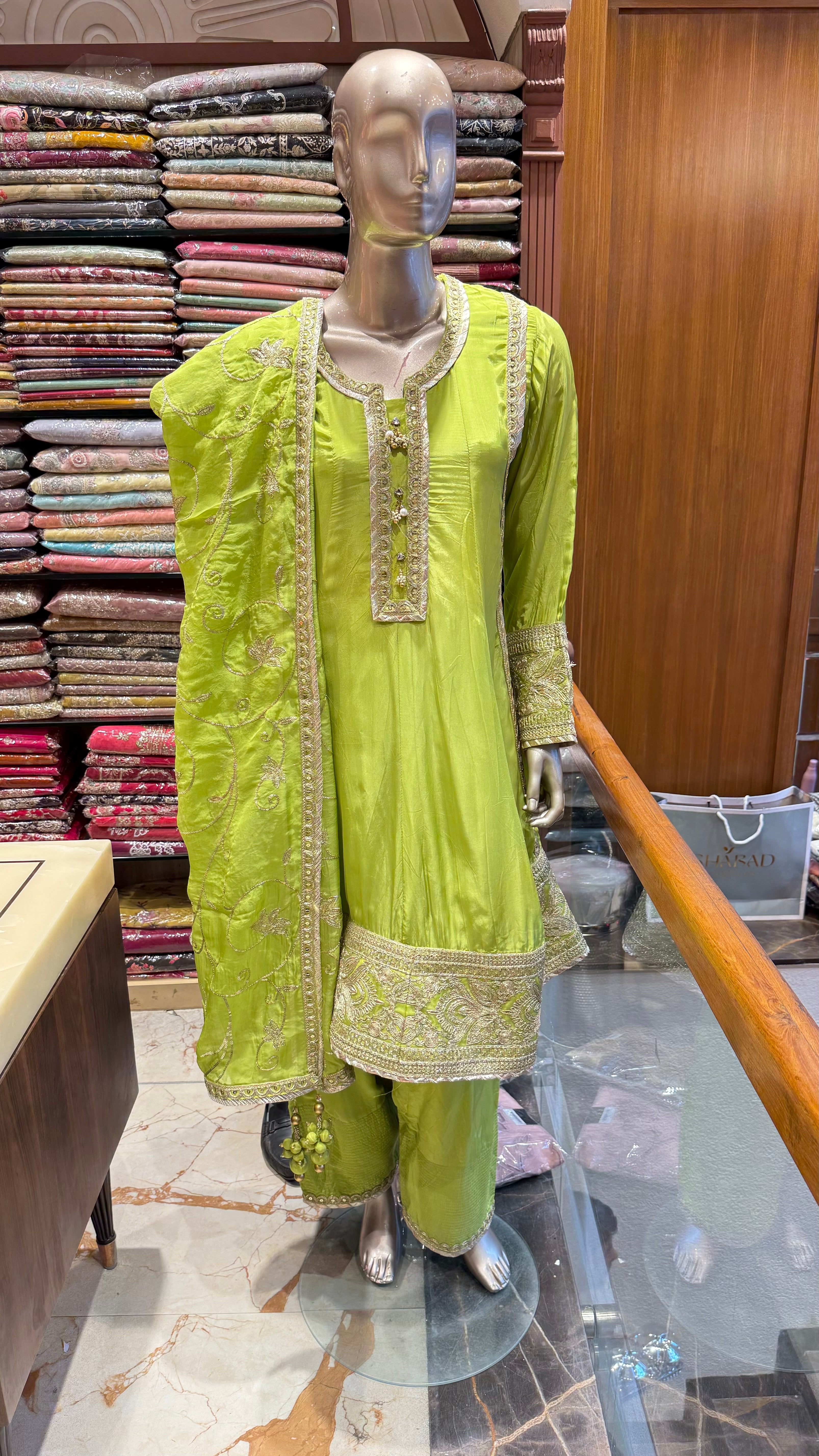 BAHAR EMBROIDERED PEPLUM FARSHI SUIT