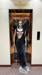 CHARCOAL CHIC DRAPE SAREE
