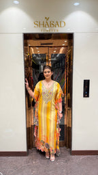 Stripes and multi floral kaftan