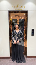 2pc indowestern set with katdana & sequin work