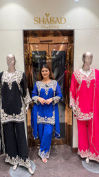 Pearl embroidered suit set