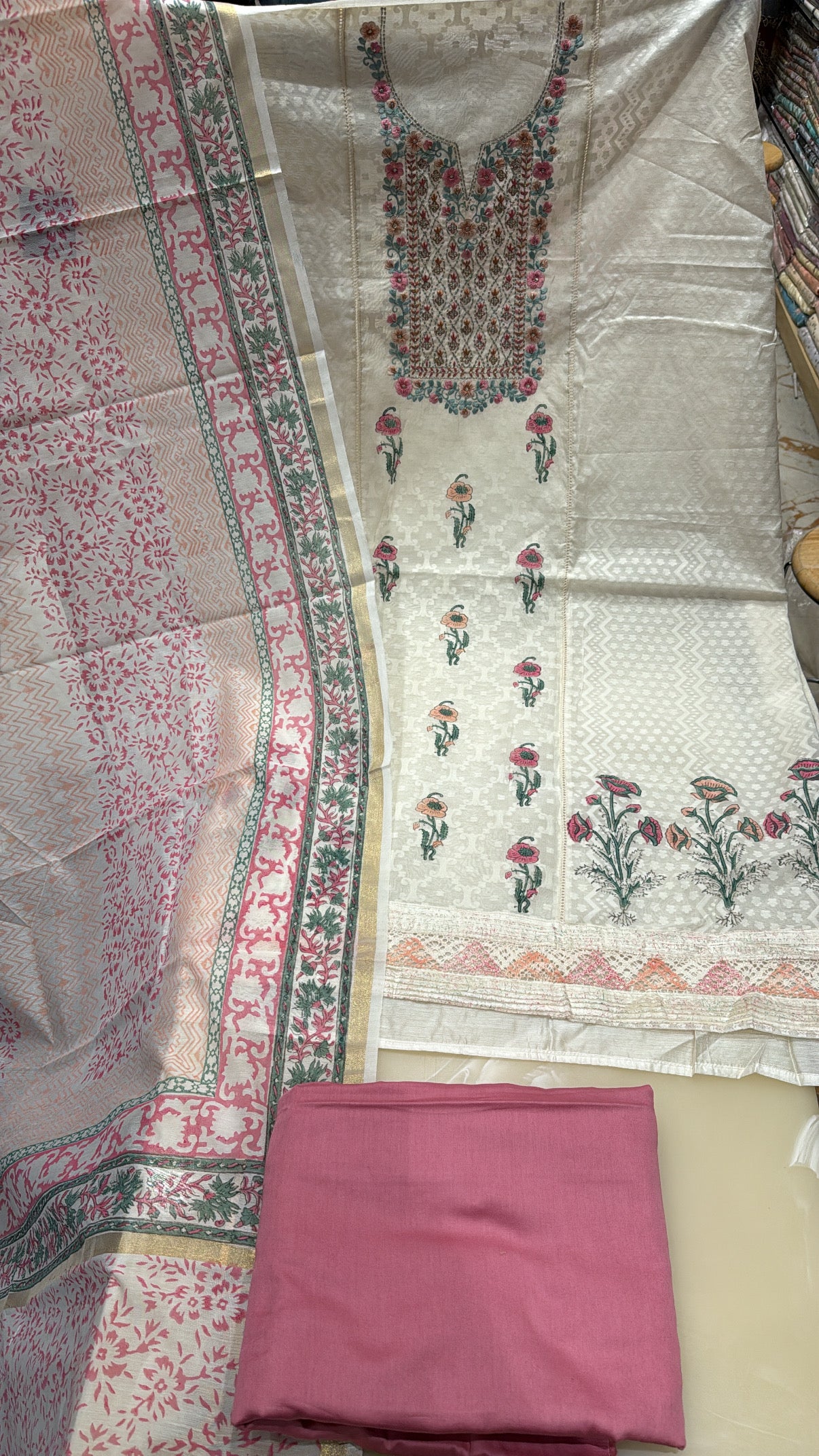 Maheshwari Cotton Unstitched Suit