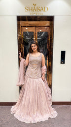 MAUVE MIST CRUSHED LEHENGA