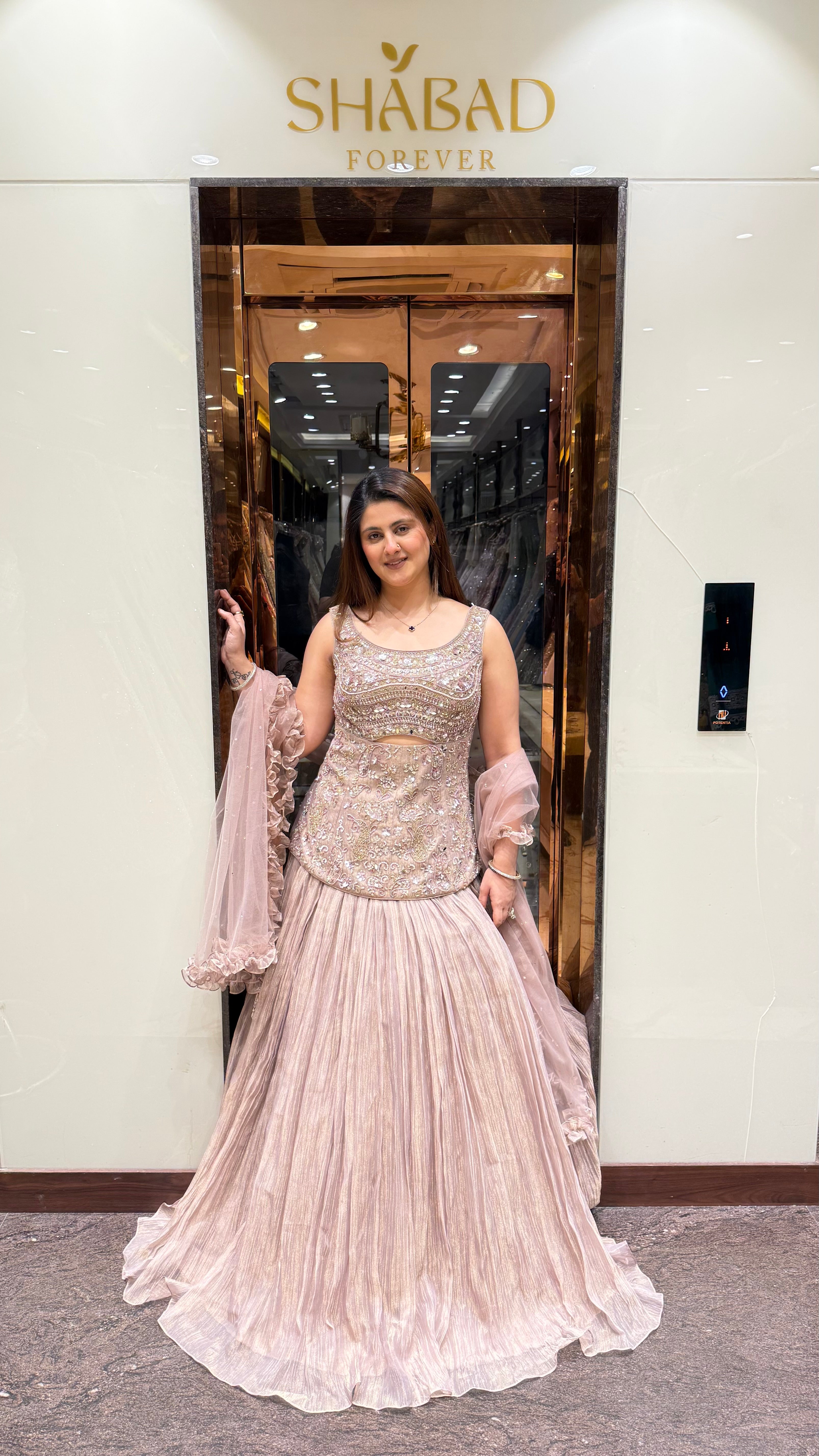 MAUVE MIST CRUSHED LEHENGA