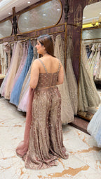 Mehrwan Dusty Rose Corset Sharara Set