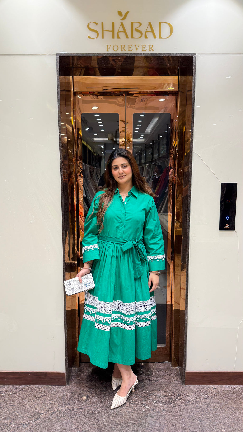 GREEN BALLROOM SHIRT DRESS