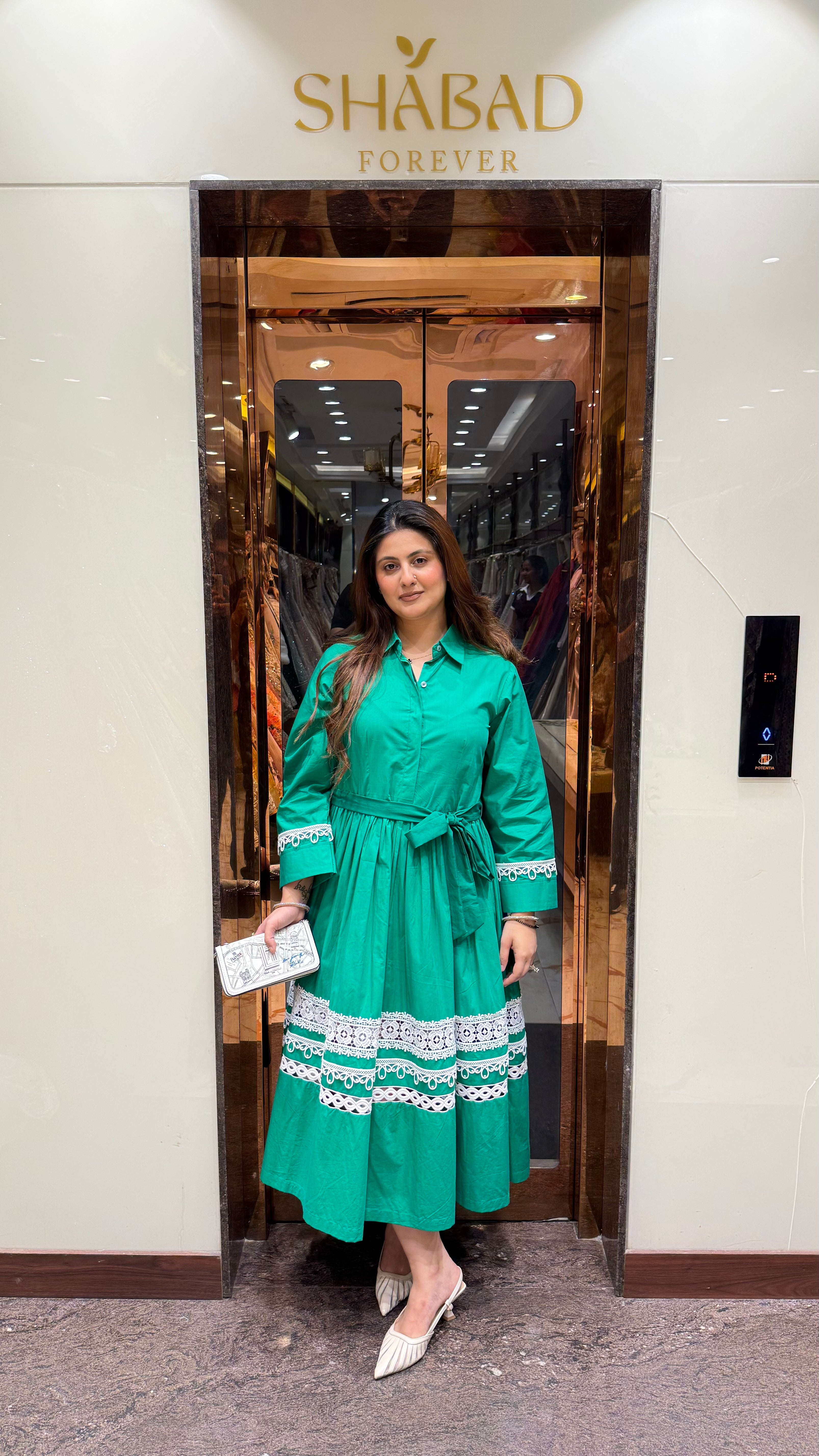 GREEN BALLROOM SHIRT DRESS