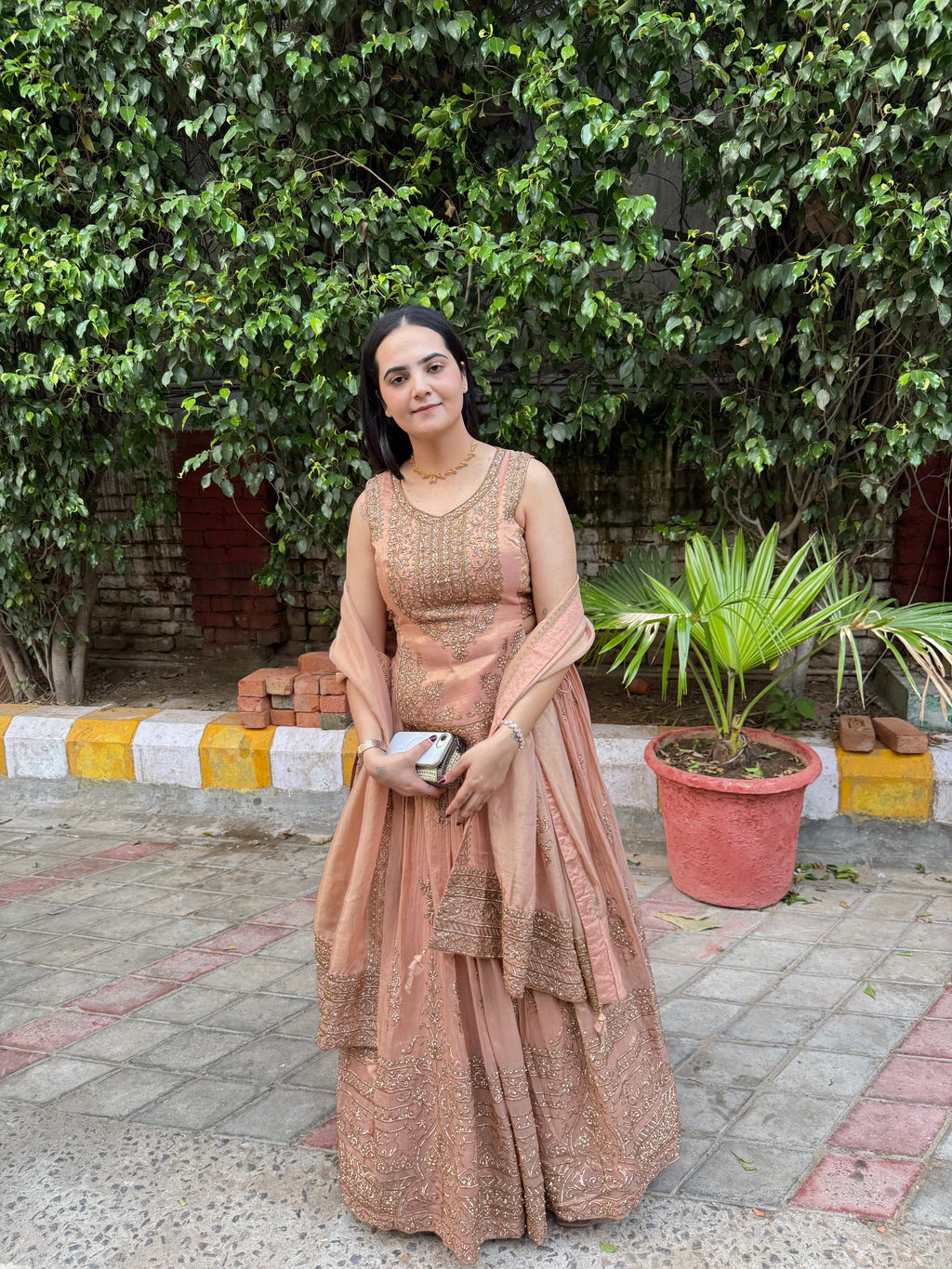 Short Shirt Style Designer Lehenga With Zari & Badla Work