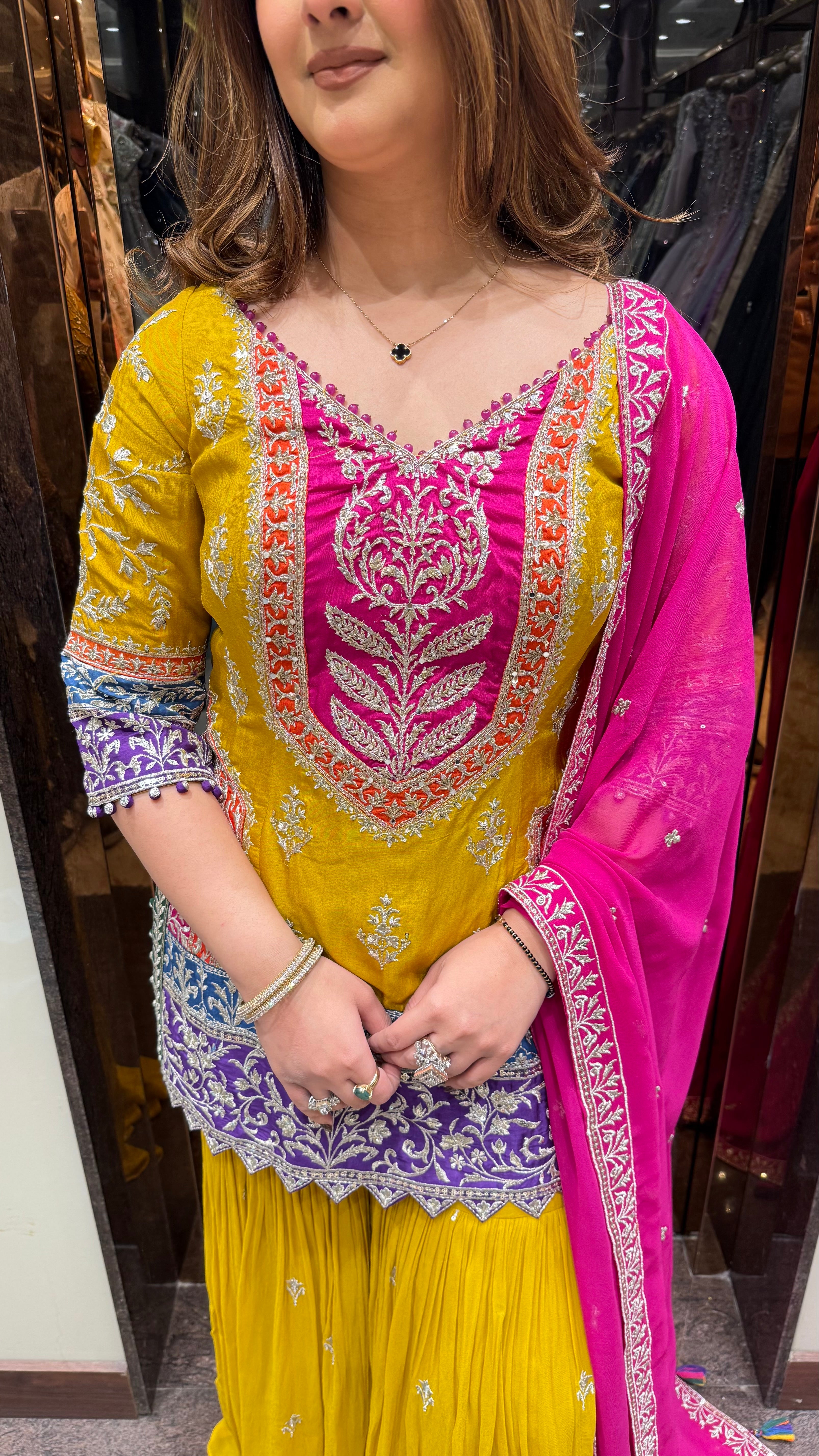 Multicolour Punjabi Sharara Suit