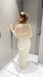 3-piece Indo-Western Cape Set with Drape Skirt