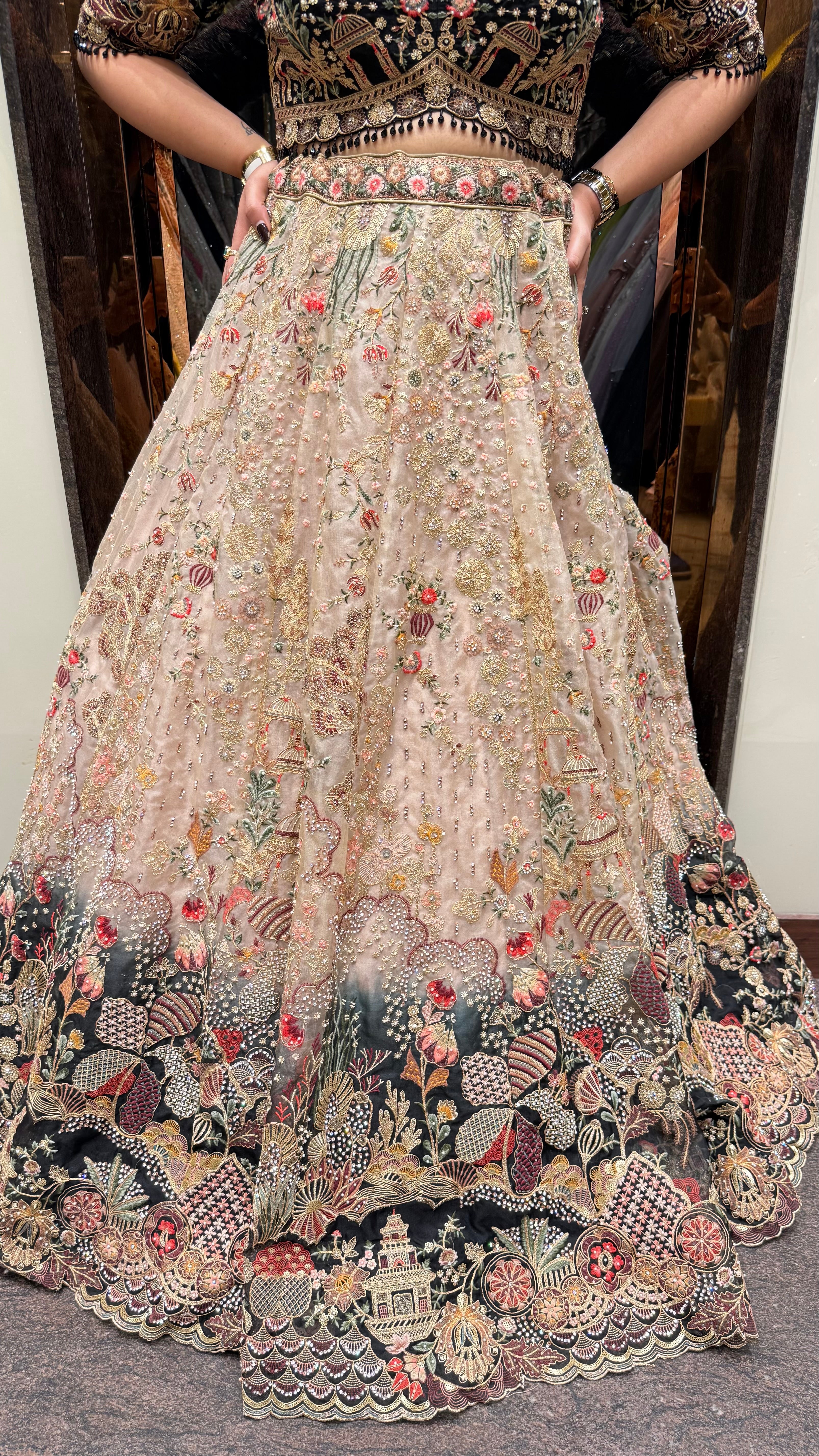 Fusionic Colour Contrast Lehenga