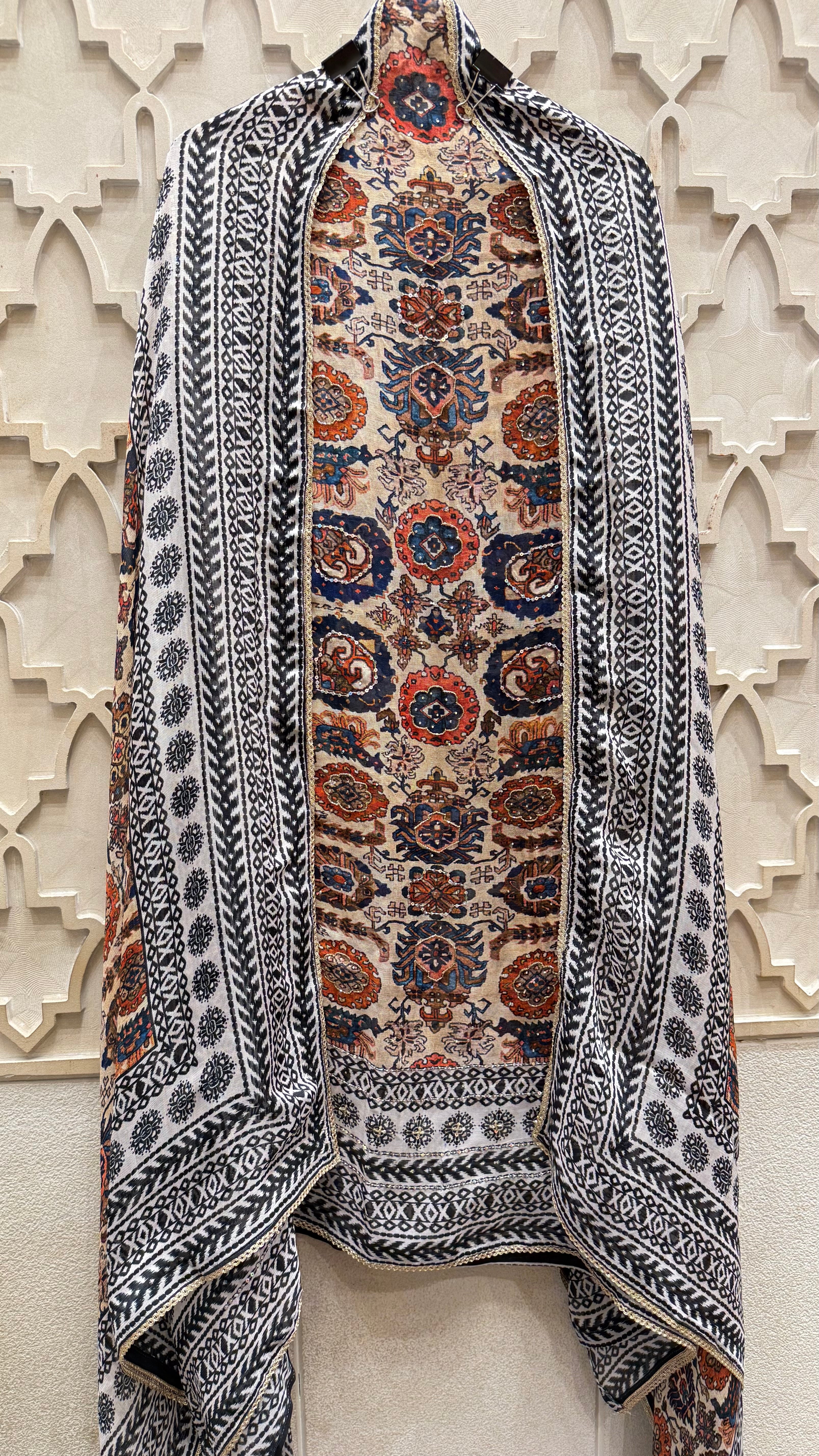 Burburry Print Unstitched Suit