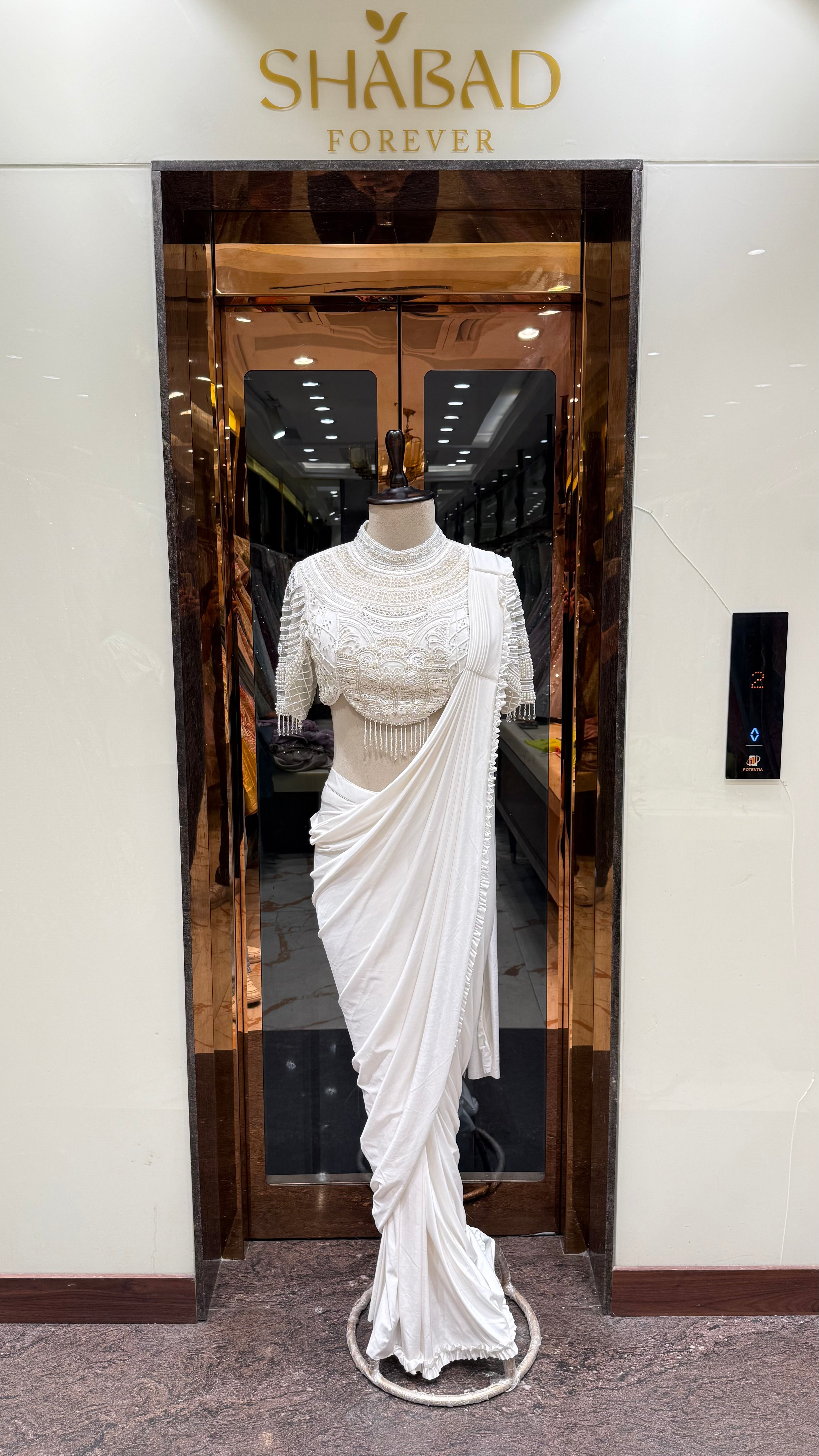 CLOUD PEARL DRAPE SAREE