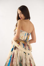 Halterneck Printed Corset Lehenga