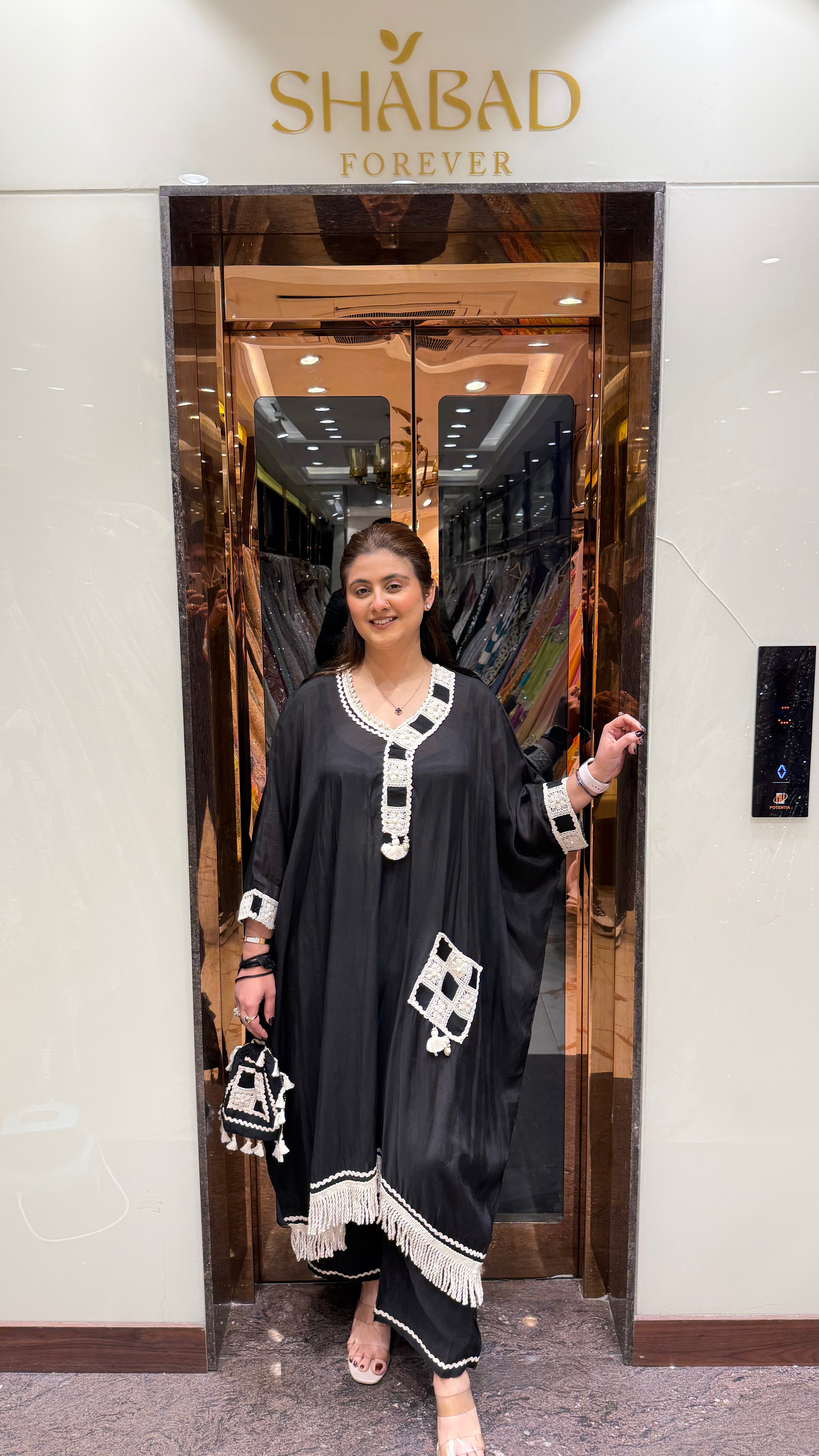 Crochet patchwork kaftan set