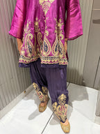 Purple Peplum Coord with Afghani Salwar