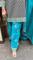 Colour block contrast farshi salwar suit