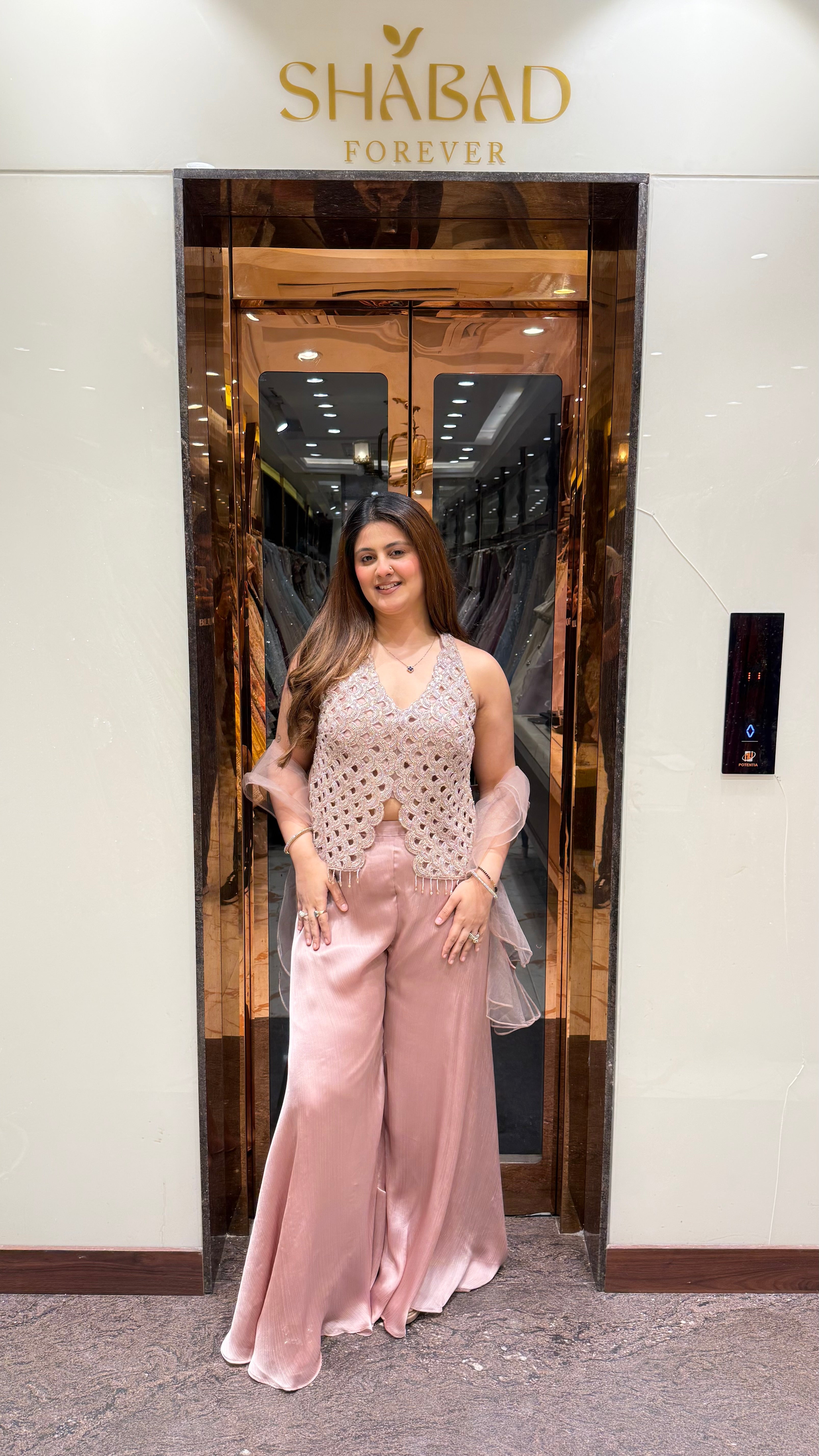 Blush Cutwork Indowestern Set