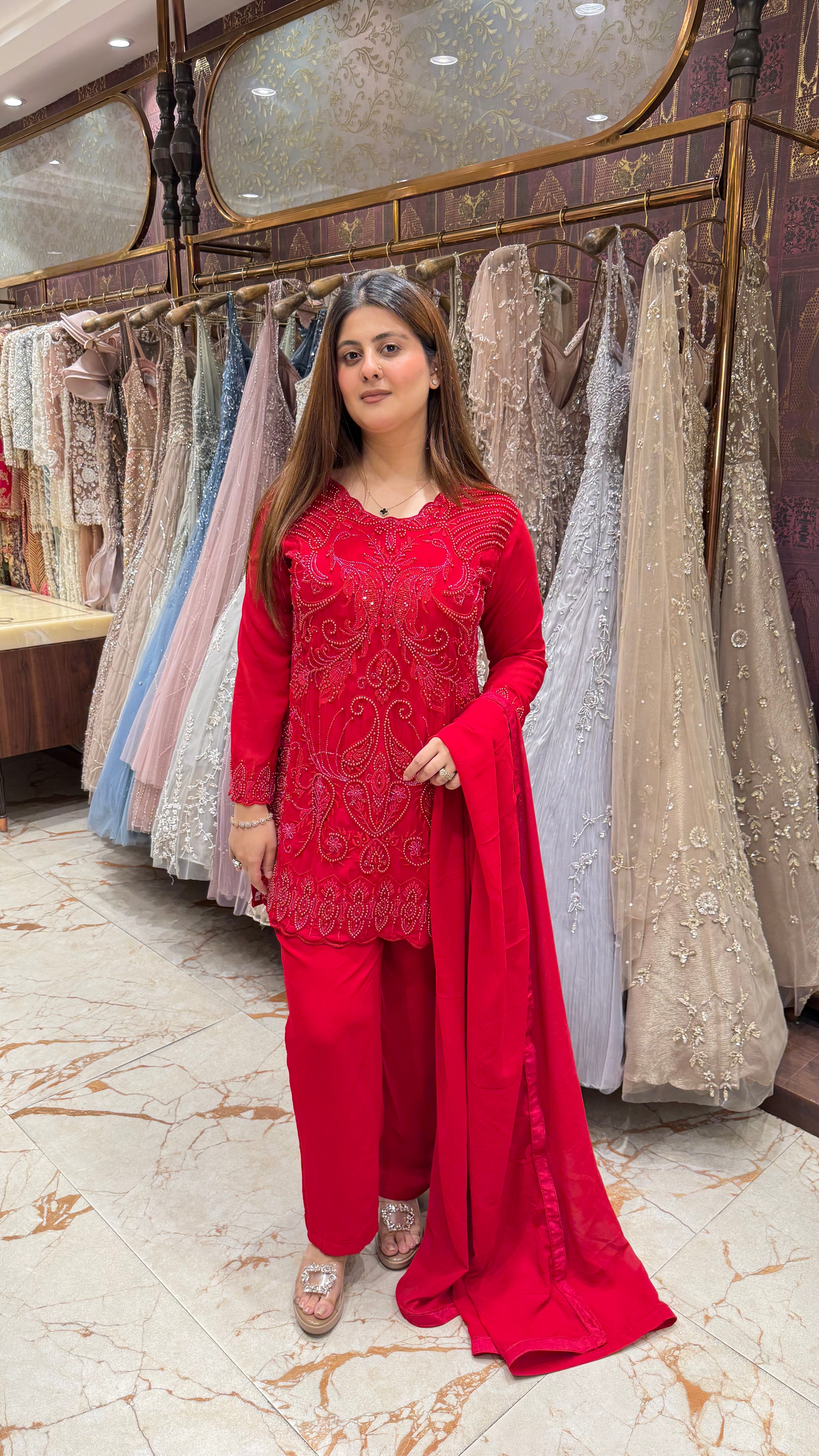 Rubaiya Pearl Embroidered Suit