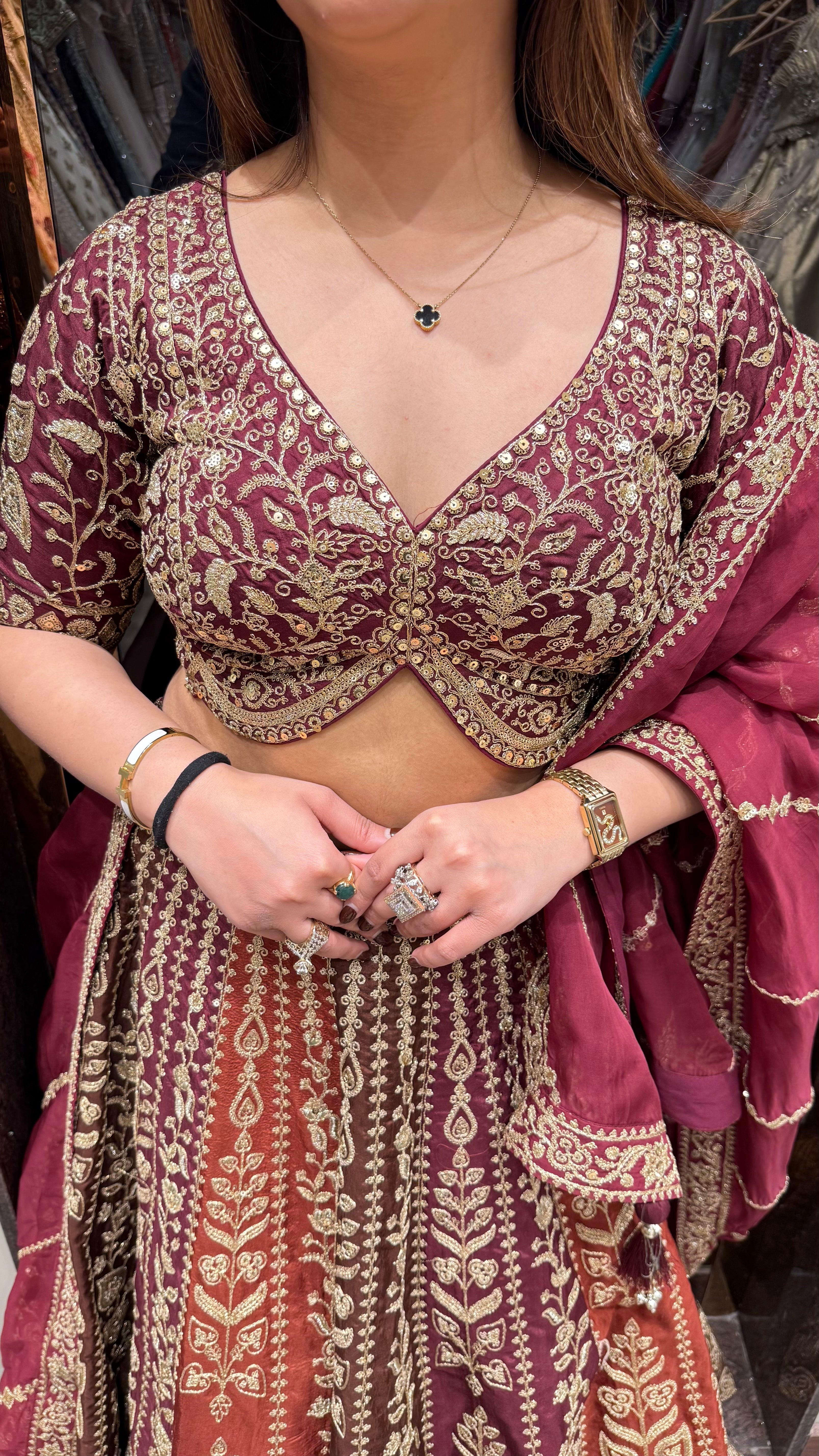 Multicolour heavy designer lehenga