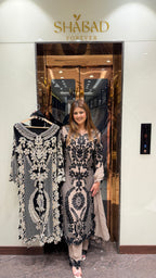 Ulfat Long Hand Embroidered Suit