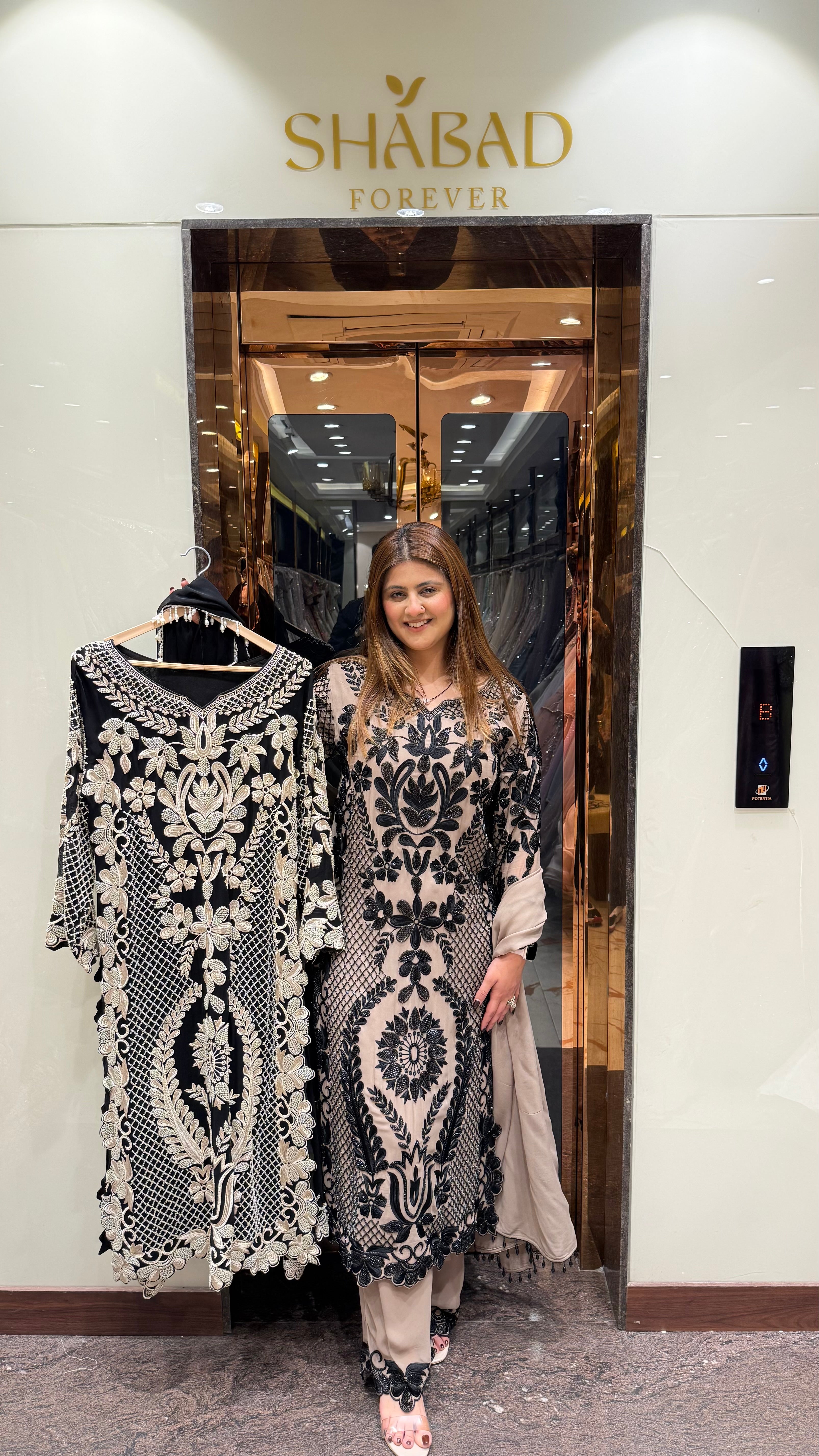 Ulfat Long Hand Embroidered Suit