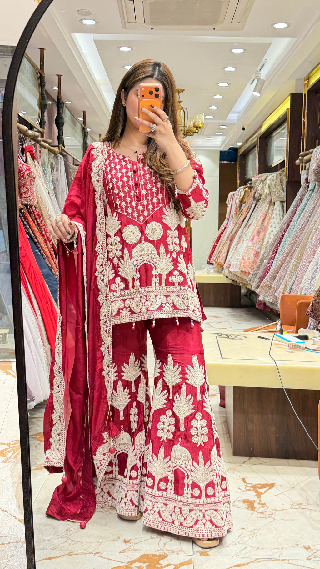 BAGH- THREAD EMBROIDERED GHARARA SUIT
