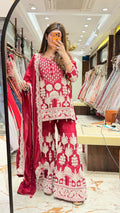 BAGH- THREAD EMBROIDERED GHARARA SUIT