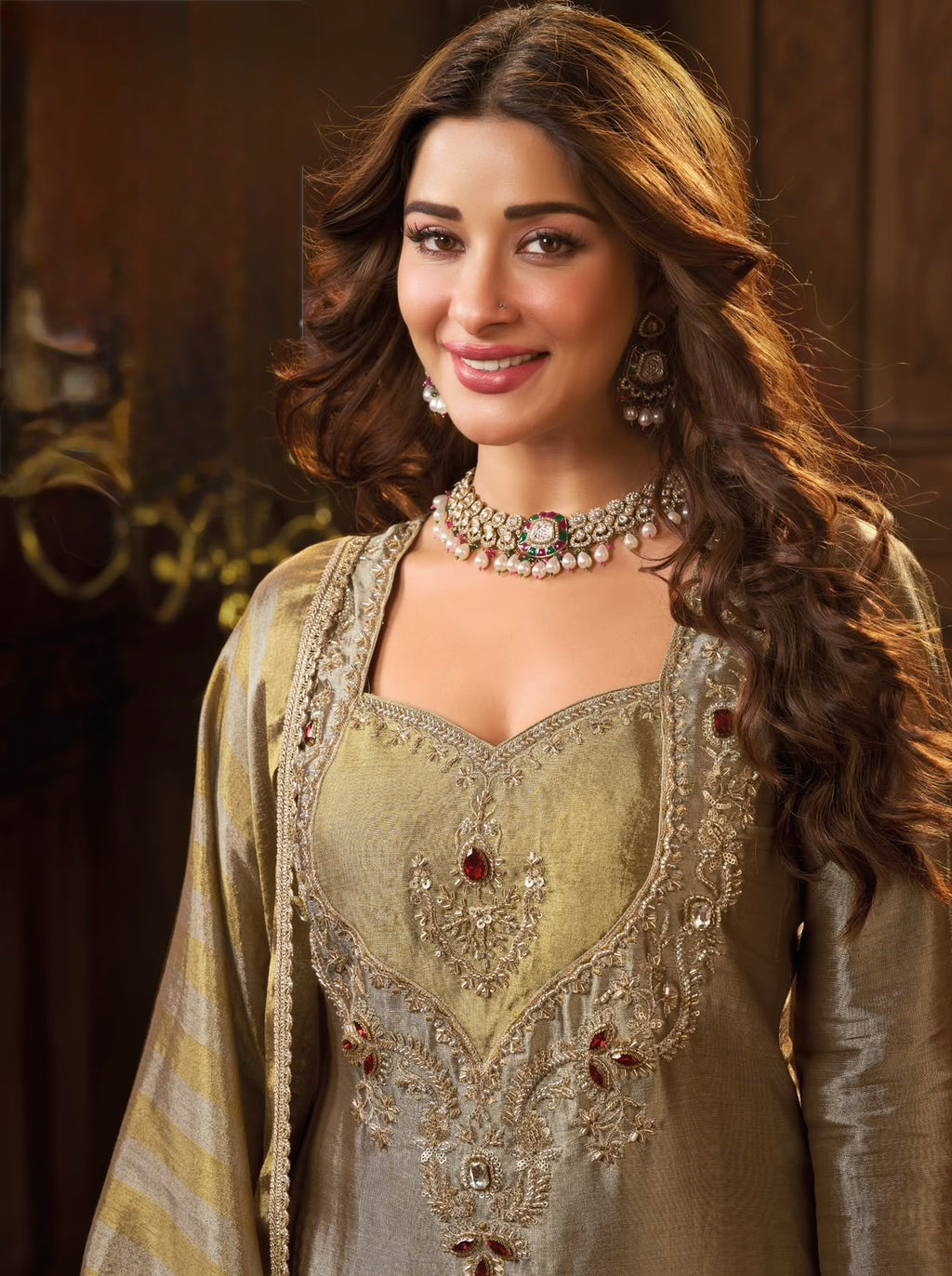 DHOOP CHAON TISSUE SHARARA SUIT
