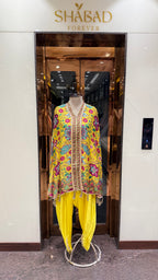 BASANT FLORAL CAPE DHOTI SET