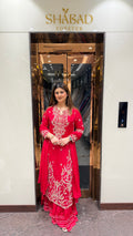 Long handwork Suit With Sharara