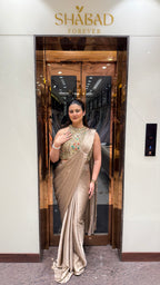 ZARINA HALTER NECK DRAPE SAREE