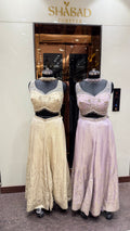 NAZARA EMBROIDERED BUSTIER PALAZZO CHOKER SET