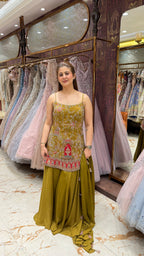 JHAROKHA STRAPPY SHARARA SET
