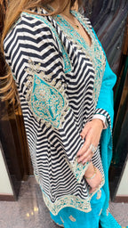 Colour block contrast farshi salwar suit