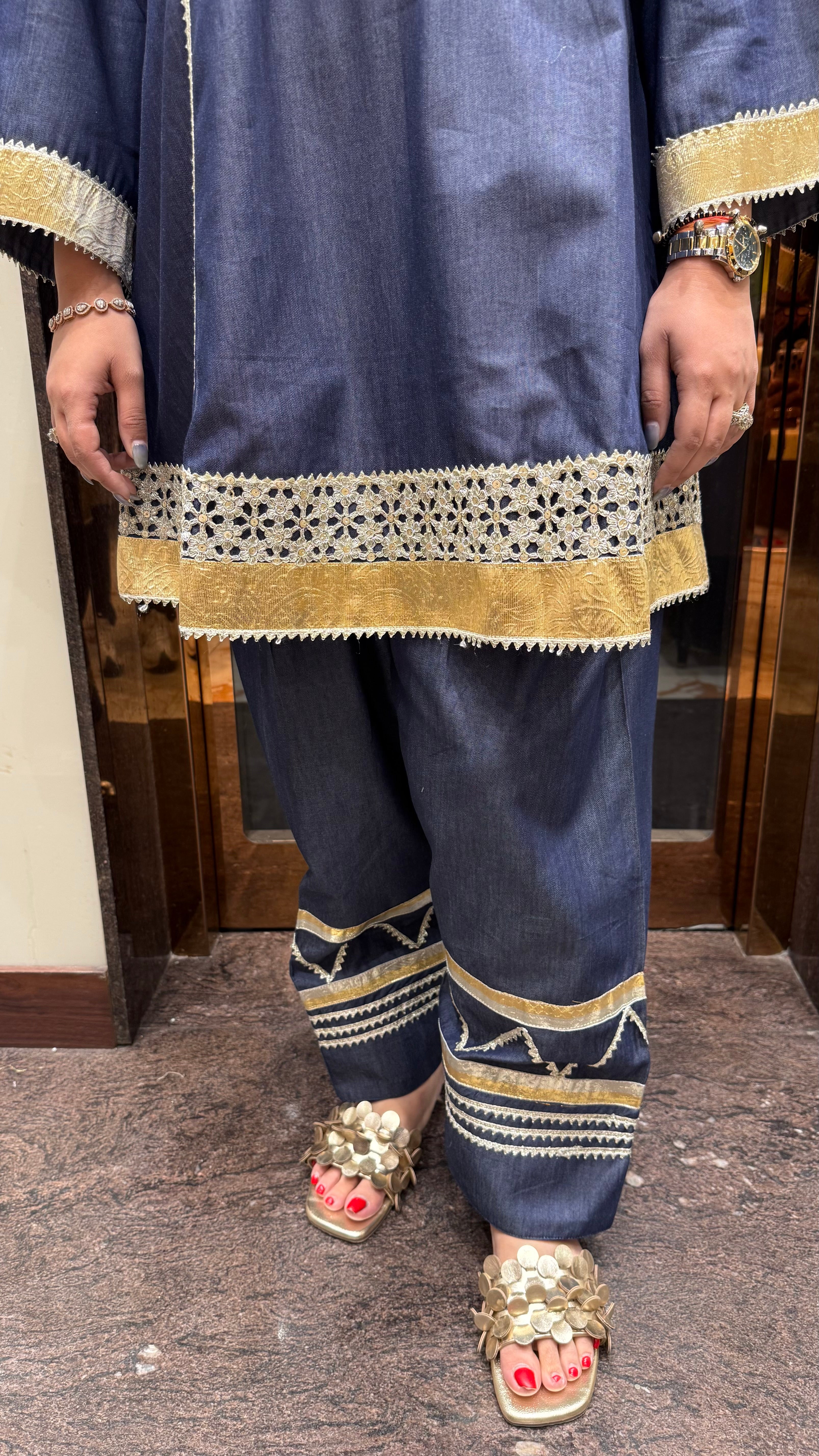 SIFFAT PEPLUM DENIM CO-ORD