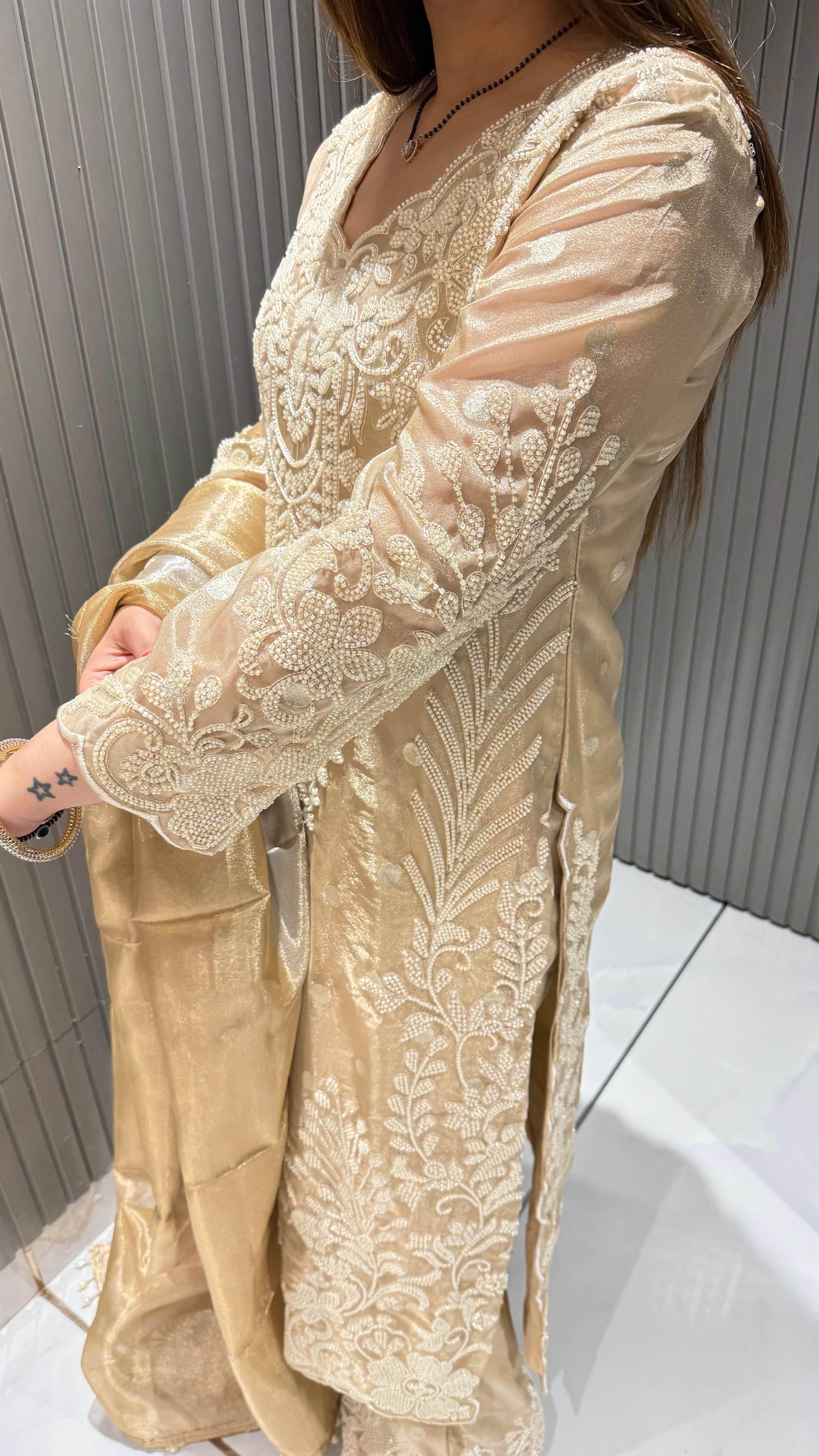 Haania Pearl Hand Embroidered Suit