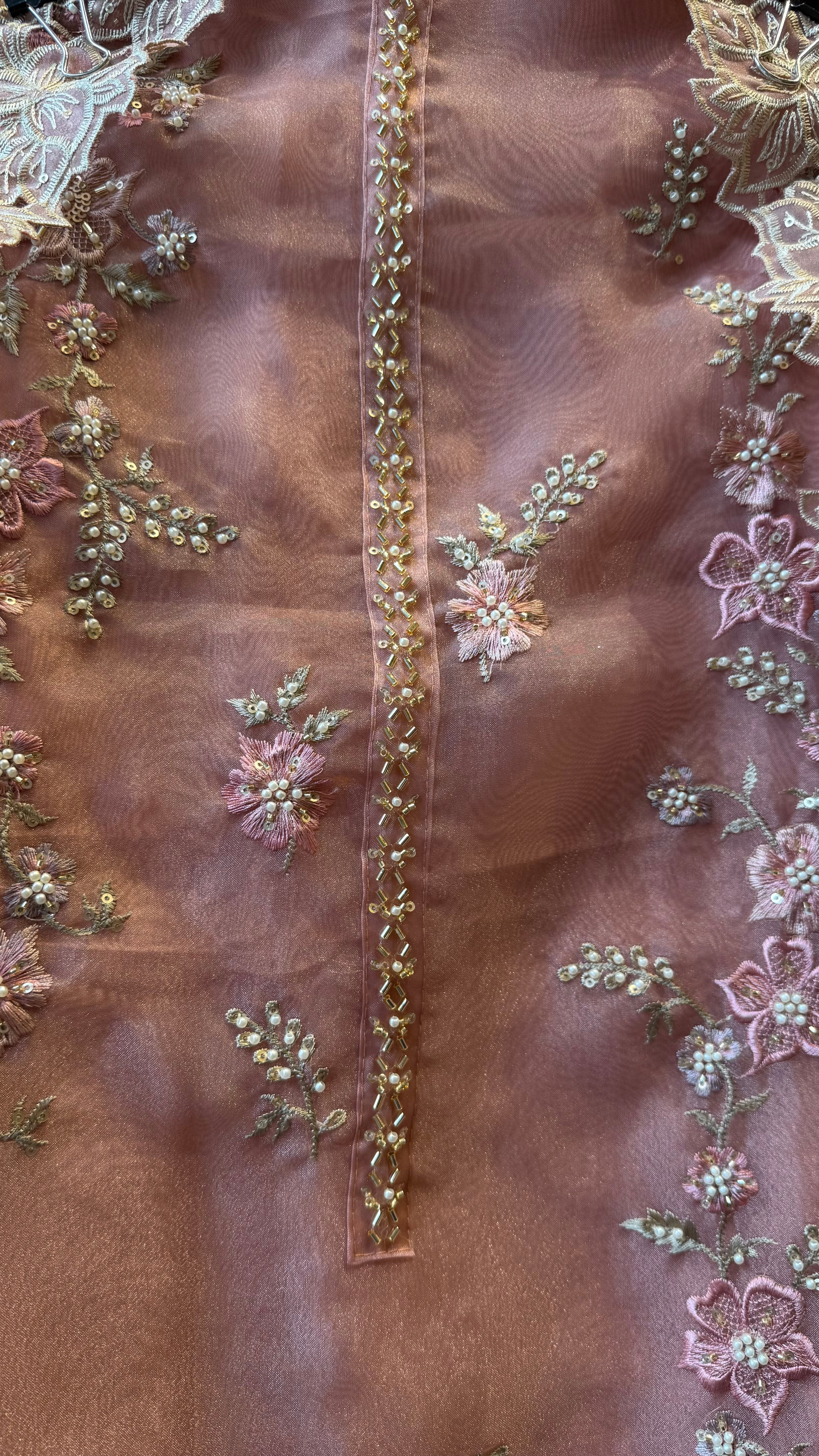 Glass Tissue Hand Work Unstitched Suit