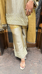 Gold Dual Shade Handwork Suit