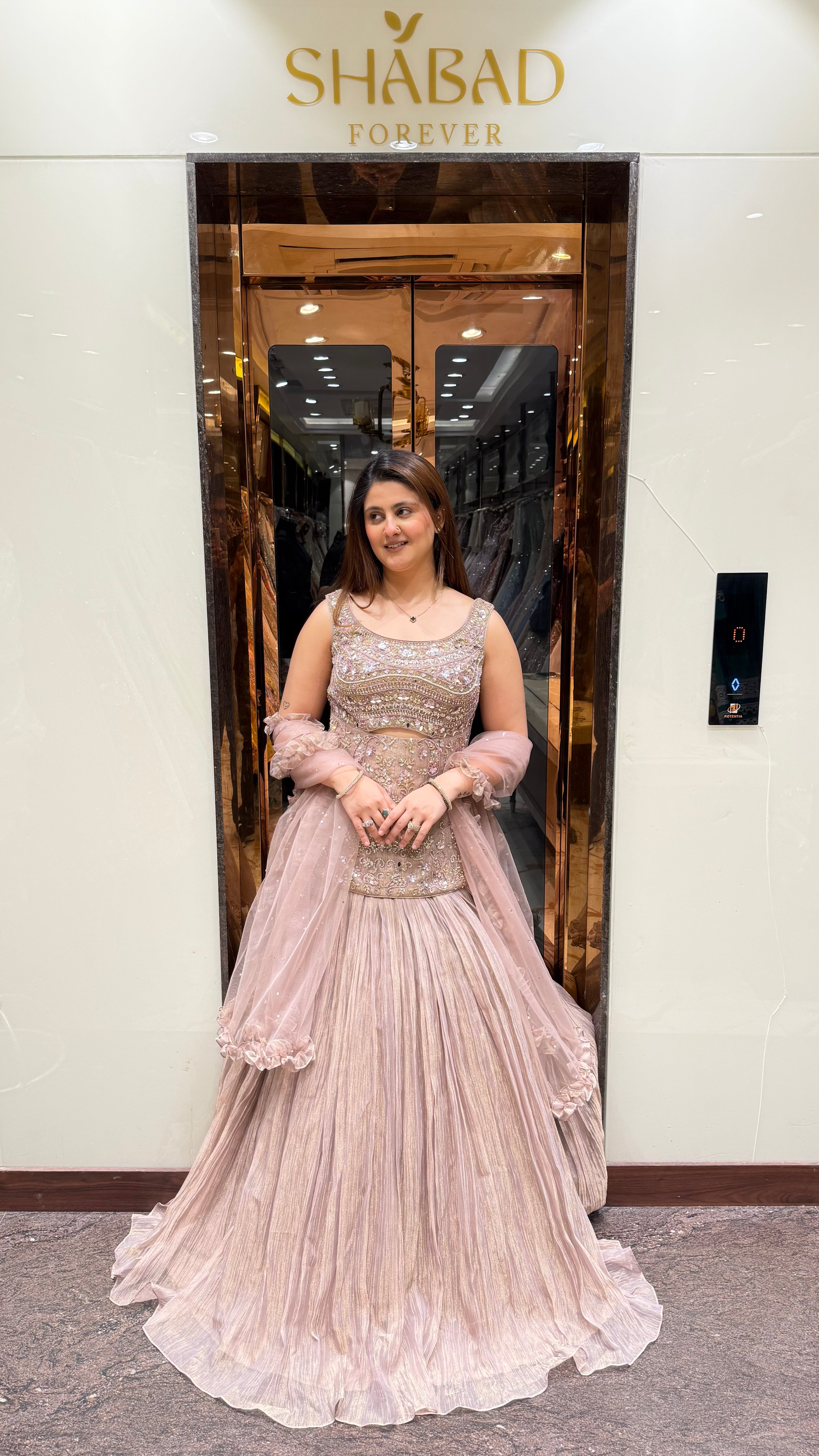 MAUVE MIST CRUSHED LEHENGA